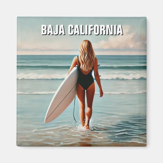 Surfer Girl Baja California Magnet (Vorne)