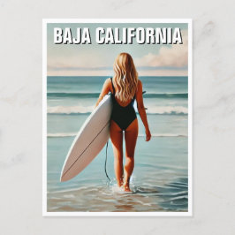 Surfer Girl Baja California Postkarte
