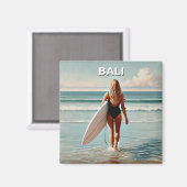 Surfer Girl Bali Indoni Magnet (Vorderseite/Rückseite)