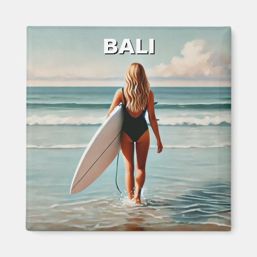 Surfer Girl Bali Indoni Magnet (Vorne)