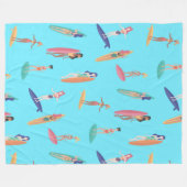 Surfer Girl Beach Fleecedecke (Vorderseite (Horizontal))