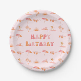 Surfer Girl Birthday 7" Party Teller