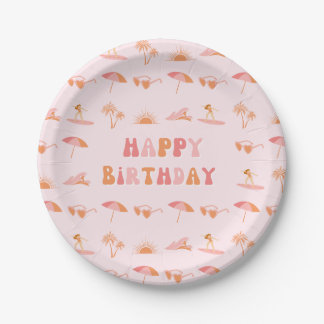 Surfer Girl Birthday 7" Party Teller