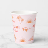 Surfer Girl Birthday Paper Cups Pappbecher (Rückseite)