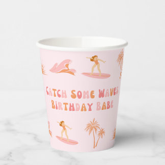 Surfer Girl Birthday Paper Cups Pappbecher