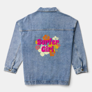 Surfer Girl Blumen Jeansjacke