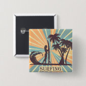 Surfer Girl Button (Vorne & Hinten)