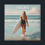 Surfer Girl Costa Rica Magnet<br><div class="desc">Surfen ist ein aufregender Wassersport, bei dem man auf einem Surfbrett Meereswellen reiten kann. Es erfordert eine Kombination aus Gleichgewicht, Agility und Timing, um die Wellen zu fangen und zu reiten. Surfer paddeln dahin, wo die Wellen brechen, und stellen sich dann selbst, um die Welle zu fangen, während sie zu...</div>