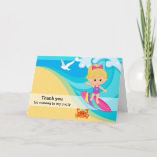 Surfer Girl Dankeskarte