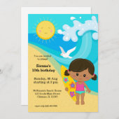 Surfer Girl Einladung (Vorne/Hinten)
