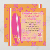 Surfer Girl Einladung (Vorne/Hinten)