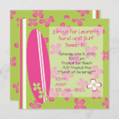 Surfer Girl Einladung (Vorne/Hinten)
