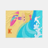 Surfer Girl Fleecedecke (Vorderseite (Horizontal))