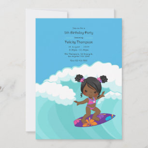 Surfer Girl Geburtstagsfeier Einladung