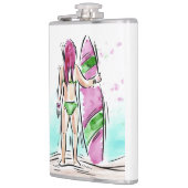 Surfer Girl individuelle Name Flachmann (Links)