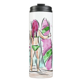 Surfer Girl Individuelle Name tumbler Thermosbecher
