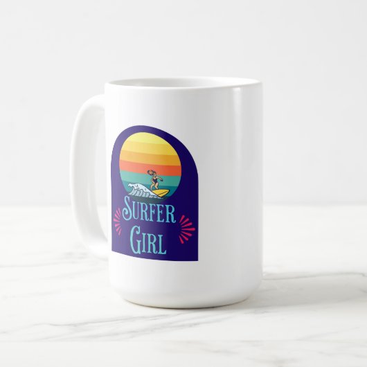 Surfer Girl Kaffeetasse (Vorderseite Links)
