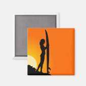 Surfer Girl Magnet (Vorderseite/Rückseite)