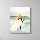 Surfer Girl Ocean Waves | Beach House Leinwanddruck (Vorderseite)