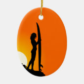 Surfer Girl Ornament (Vorne)