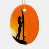 Surfer Girl Ornament (Hinten)