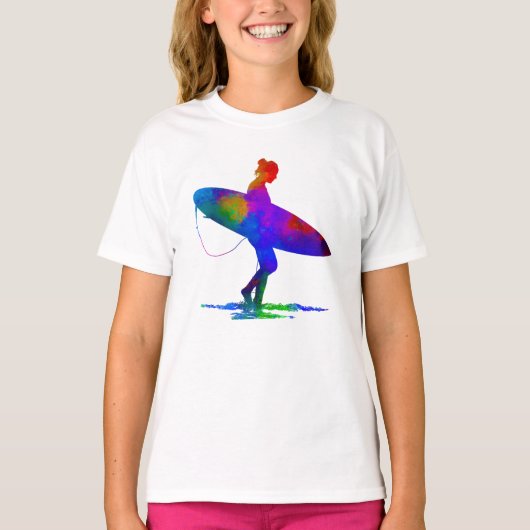 Surfer Girl Paint Splash T-Shirt (Vorderseite)