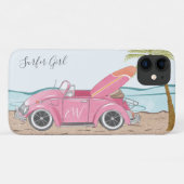 Surfer Girl Pink Car Beach Case-Mate iPhone Hülle (Rückseite (Horizontal))