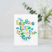 Surfer Girl Postkarte (Stehend Vorderseite)