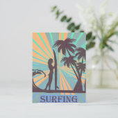 Surfer Girl Postkarte (Stehend Vorderseite)