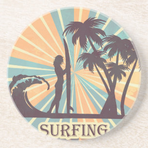 Surfer Girl Sandstone Untersetzer