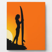 Surfer Girl Sunset Fotoplatte (Vorderseite)