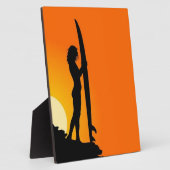 Surfer Girl Sunset Fotoplatte (Seite)