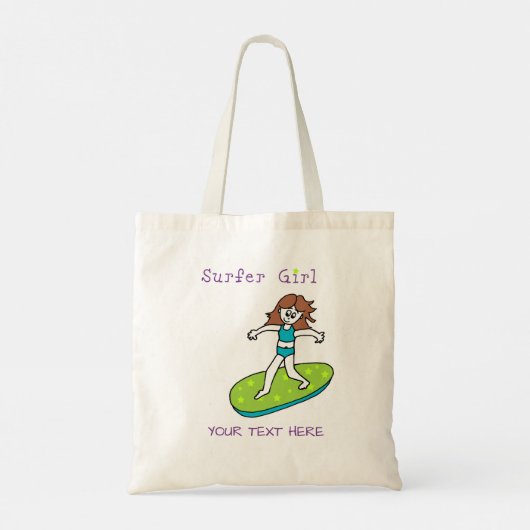 Surfer Girl Tote Bag Tragetasche (Rückseite)