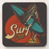 Surfer Girl Untersetzer Set | Fun Surfer Untersetz (Vorderseite)