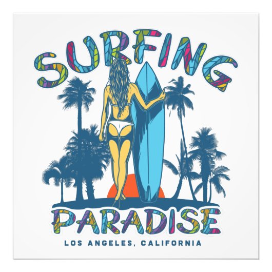 Surfer Girl Vintag California Foto (Vorne)