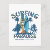 Surfer Girl Vintag California Postkarte (Vorderseite)