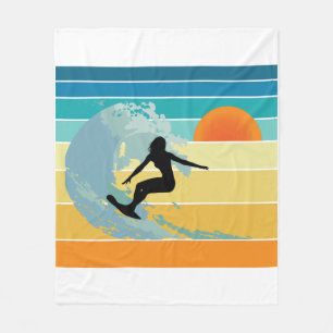 Surfer Girl Vintag Sunset Fleecedecke