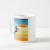 Surfer Girl Vintag Sunset Kaffeetasse (Vorderseite Links)
