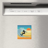 Surfer Girl Vintag Sunset Magnet (In Situ (Geschirrspüler))