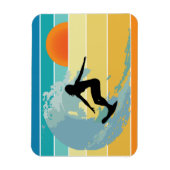 Surfer Girl Vintag Sunset Magnet (Vertikal)