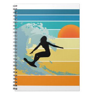 Surfer Girl Vintag Sunset Notizblock
