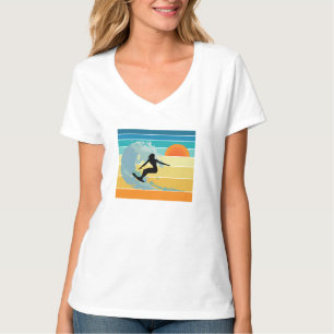 Surfer Girl Vintag Sunset T-Shirt