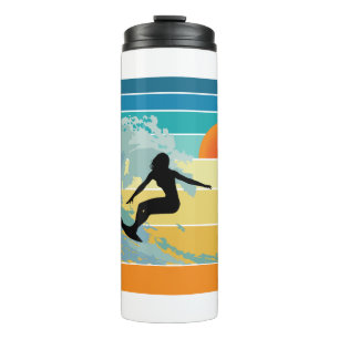 Surfer Girl Vintag Sunset Thermosbecher