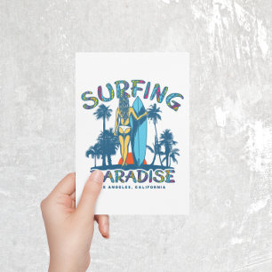 Surfer Girl Vintage Kalifornien Postkarte