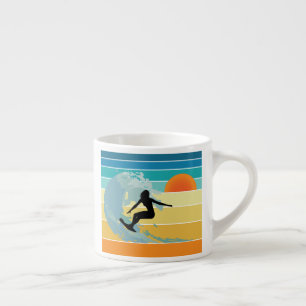 Surfer Girl Vintage Sonnenuntergang Espressotasse
