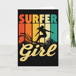 Surfer Girl - Wellen Surftrainer Surfboard Liebe Karte