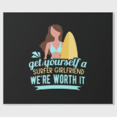 Surfer Girlfriend Geschenkpapier (Flach)