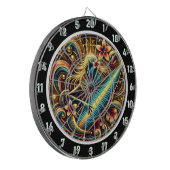 Surfer Glow mit tropischer Sonnenuntergang Art Dartscheibe (Vorderseite Links)