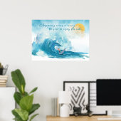 Surfer | Glück kommt in Wellen Inspiration Poster (Heimbüro)