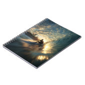 Surfer Golden Wave Tunnel Notebook Notizblock (Linke Seite)